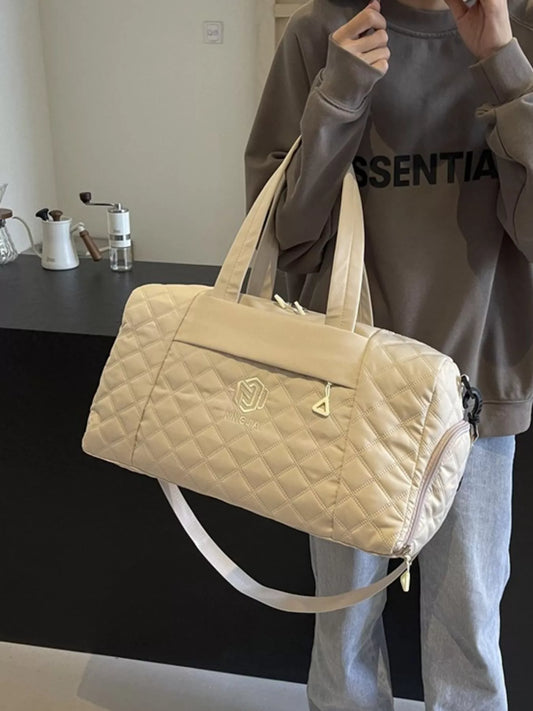 Quilted Duffel Bag with Adjustable Strap