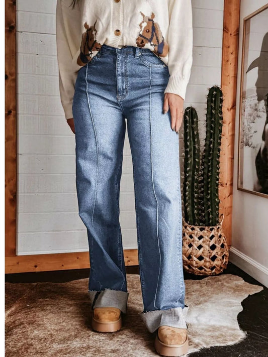 High-Waisted Wide Leg Jeans