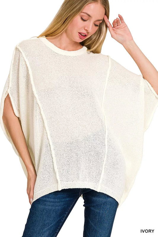 Zenana Drop Shoulder Short Sleeve Knit Top