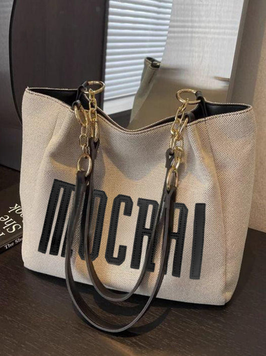 Letter Canvas Shoulder Bag