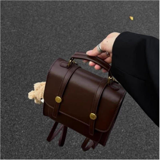 Vintage Style Leather Backpack Bag
