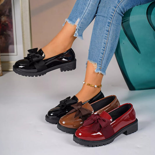 Bow Round Toe Loafers