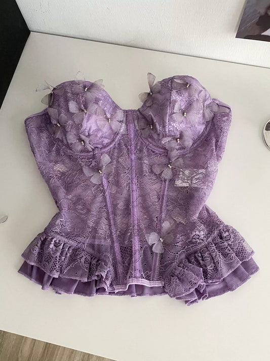 Butterfly Lace Tube Top