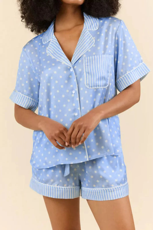 Dotted Print Soft Short Pajama Set