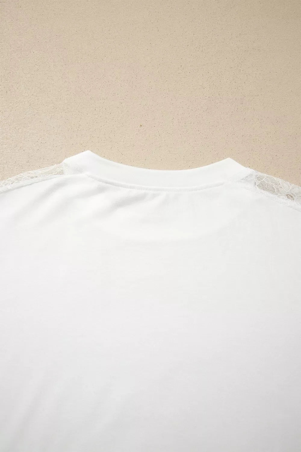 Lace Patchwork Round Neck Long Sleeve Top