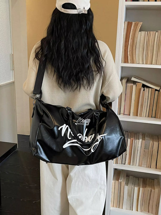 Letter Leather Travel Bag