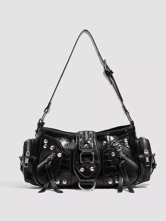 Rivet Embellished Shoulder Bag