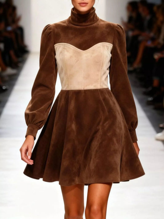 Turtleneck Long Sleeve Mini Dress