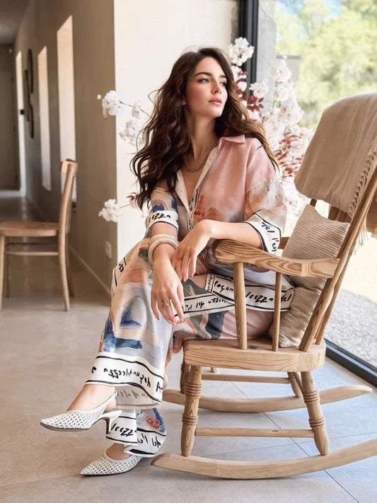 Printed Relaxed Fit Shirt and Pants Set