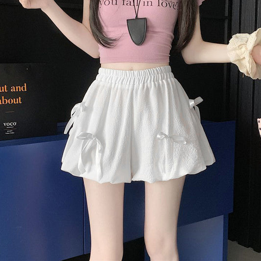 Bowknot High Waist Bubble Skirt
