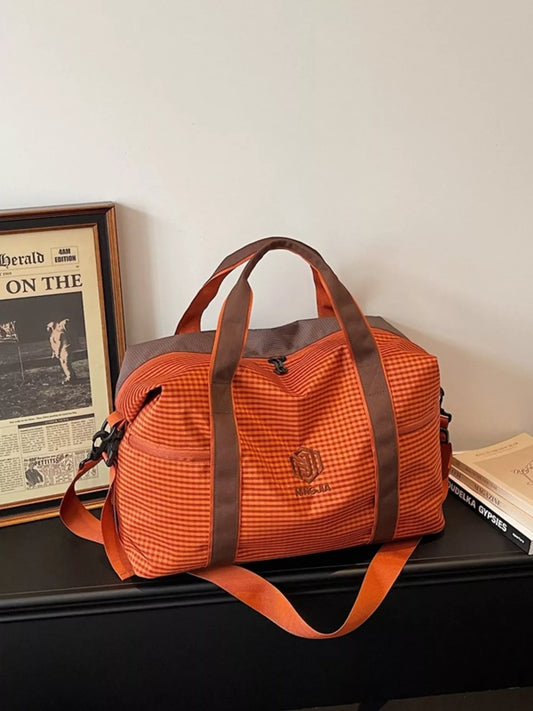 Plaid Oxford Cloth Travel Bag