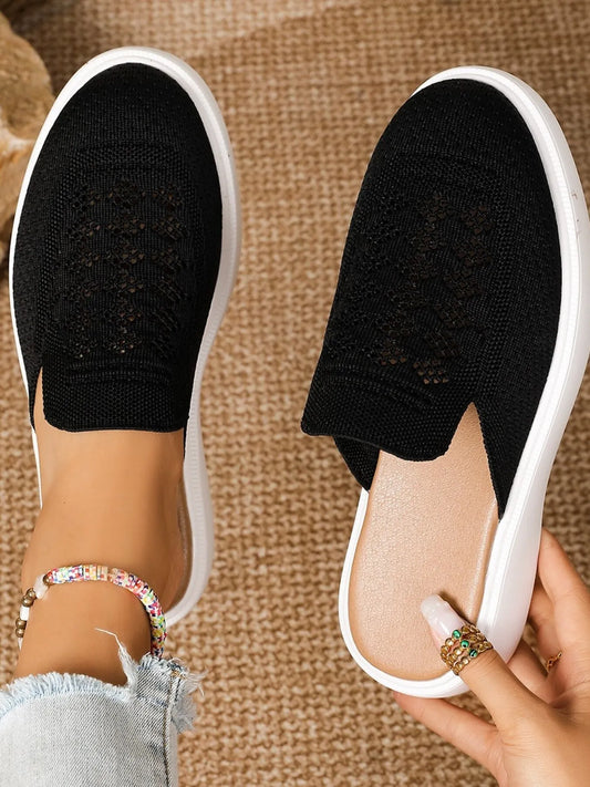 Mesh Round Toe Platform Slip-Ons