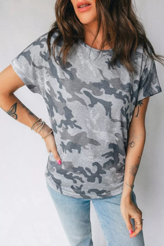 Camo Print Casual T Shirt
