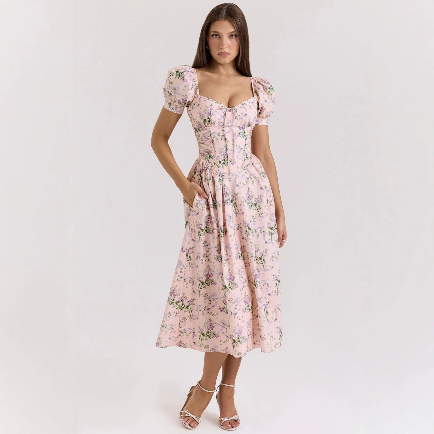 Spring Summer Dress Artistic French Fresh Printing Women Wear