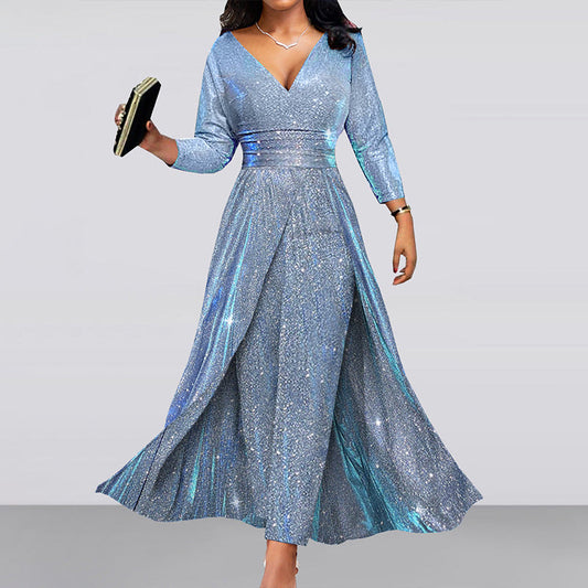 Cocktail Dress Double Sided Sequined Large Dress Tube Top Sexy Jumpsuit