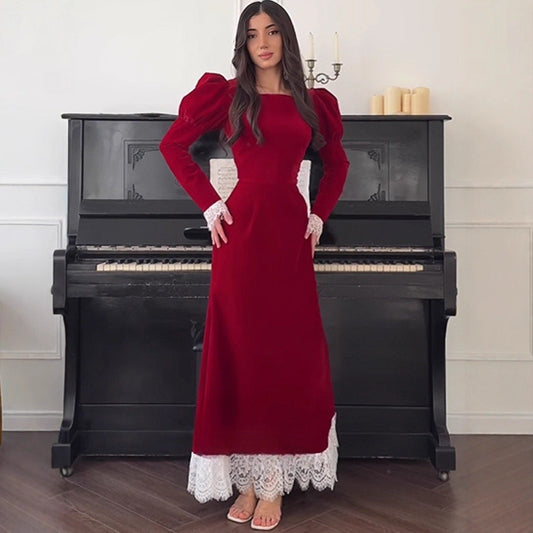 Fall Long Elegant Graceful Waist Dress