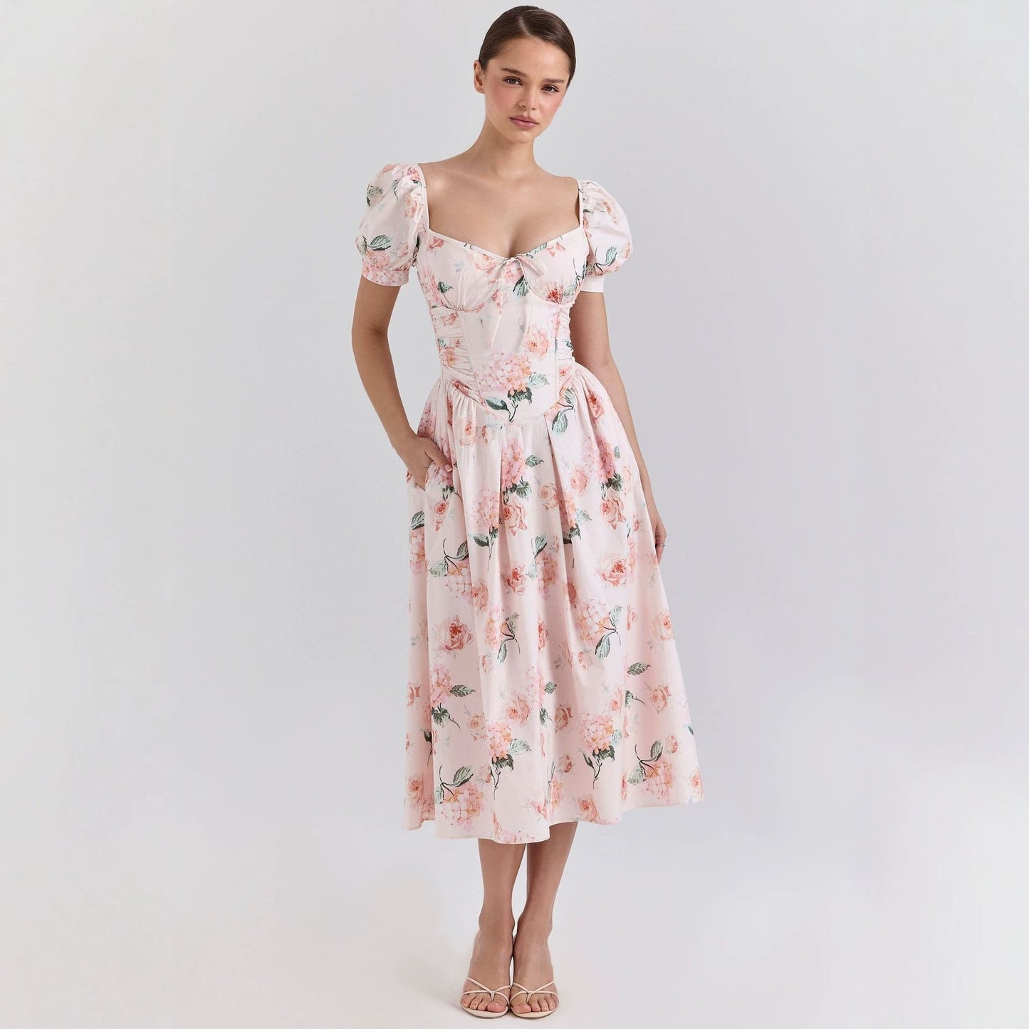 Spring Summer Dress Artistic French Fresh Printing Women Wear