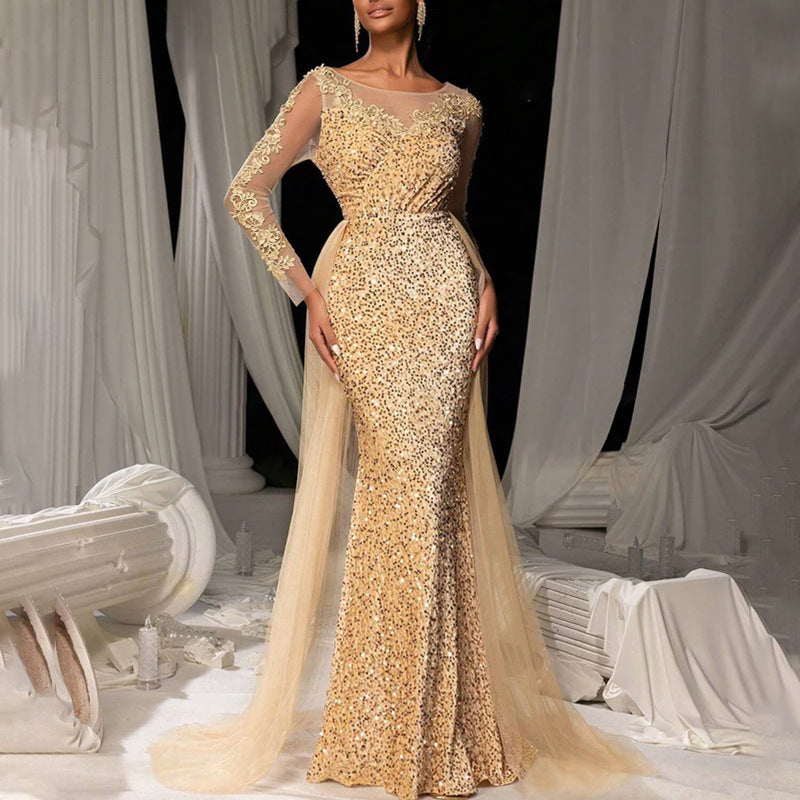 Ladies Dance Formal Dress Graceful Fashionable Elegant Long Lace Party Evening Dress