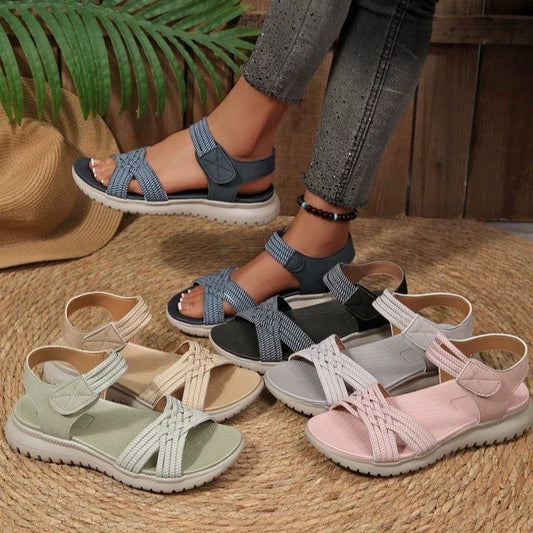 Open Toe Woven Strap Sandals