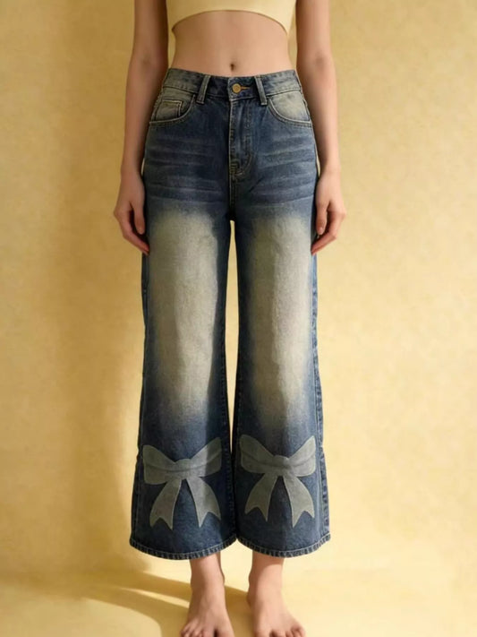 Bow Wide Leg Jeans