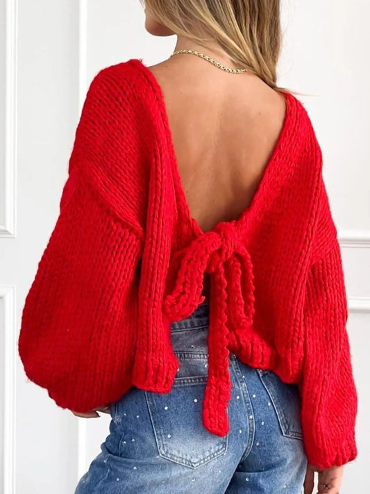 Tied Drop Shoulder Cardigan