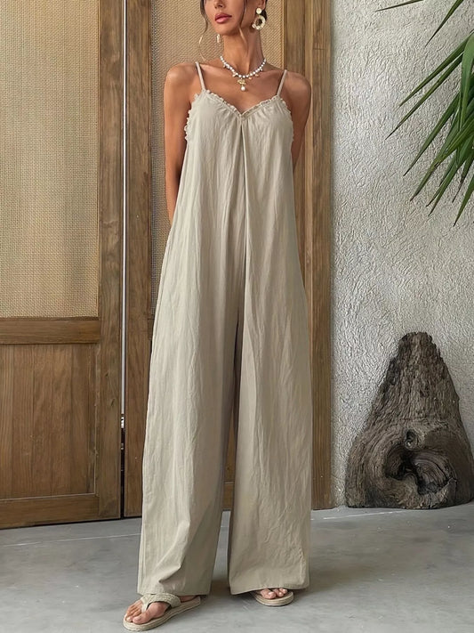 Sleeveless Wide Leg Casual Jumpsuit