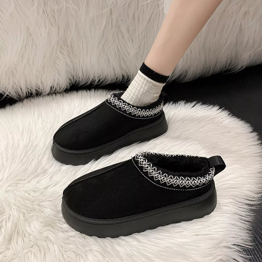 Round Toe Platform Slip-Ons