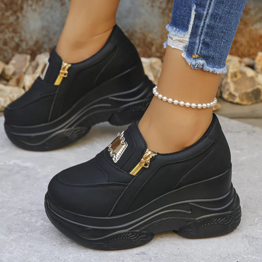 Round Toe Platform Sneakers