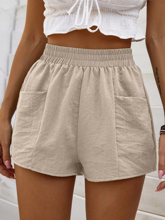 Casual Elastic Waist Shorts