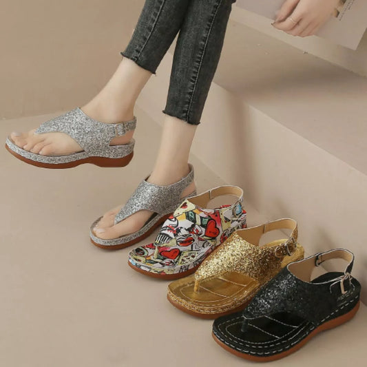 Toe Post Wedge Sandals