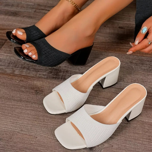 Open Toe Block Heel Sandals