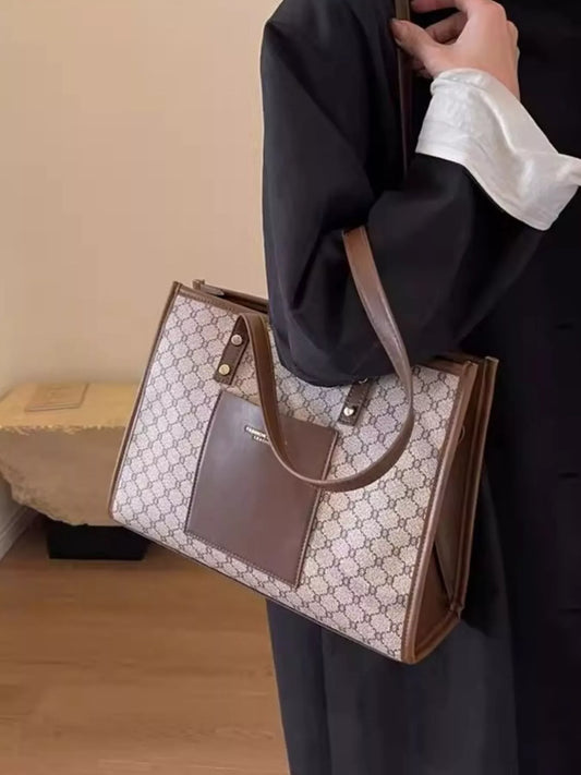 Patterned Tote Shoulder Bag