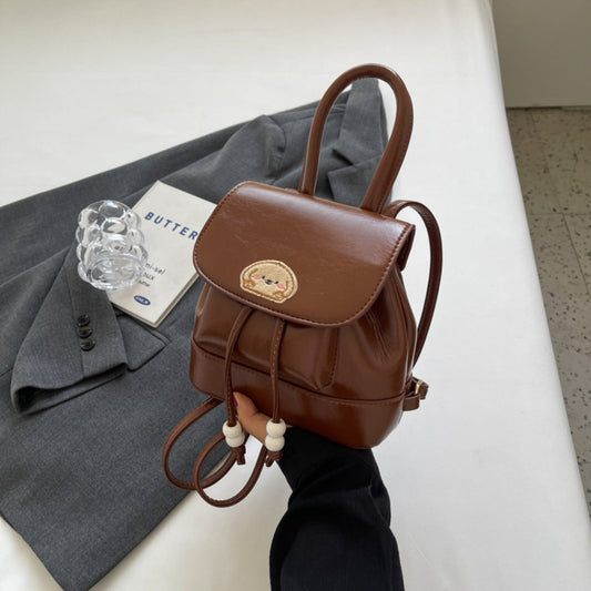 Puppy Patch Leather Backpack Bag