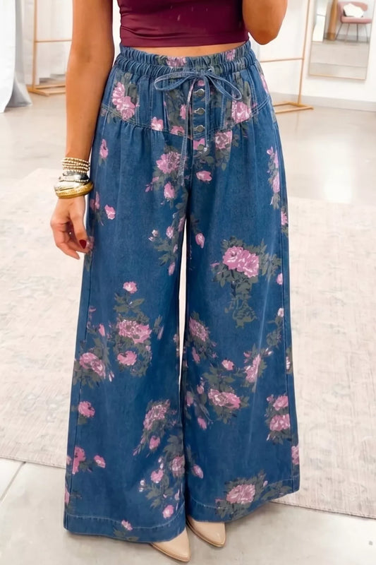 Floral Wide Leg Jeans
