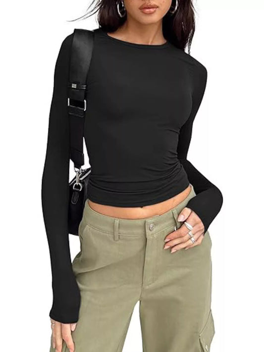 Ruched Long Sleeve T-Shirt