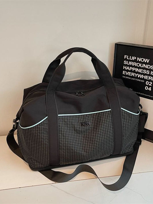 Grid Pattern Duffel Bag