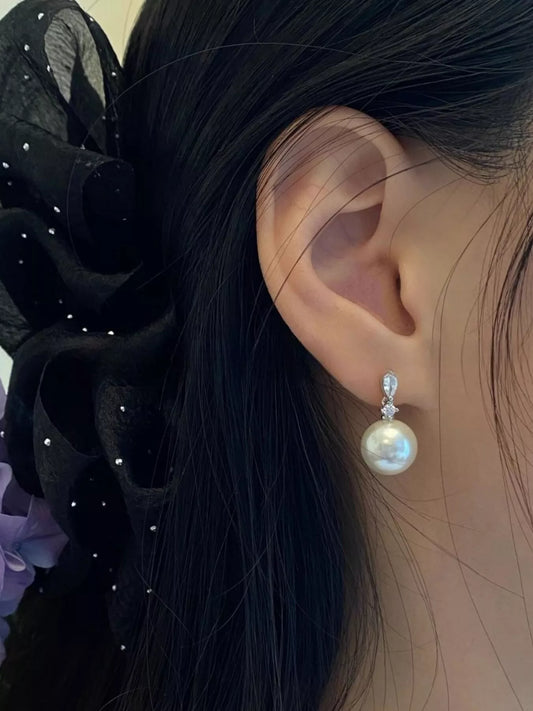Zircon Pearl Drop Earrings