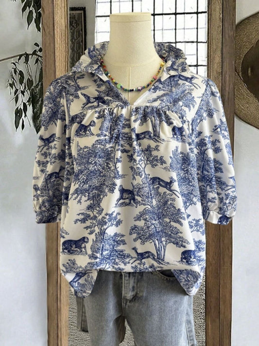 Printed Half Sleeve Blouse