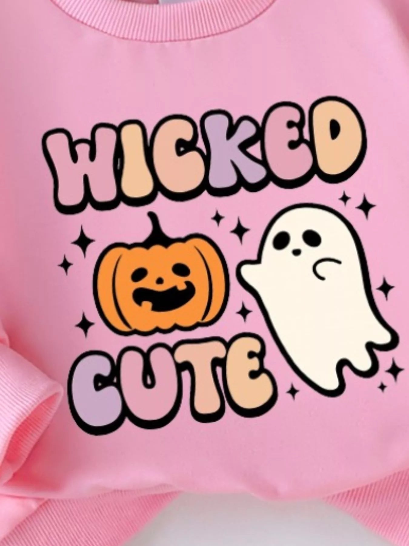 Children's Halloween Graphic Sweatshirt and Flare Pants Set
