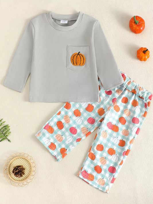 Children's Pumpkin Patch Long Sleeve Top and Pants Set
