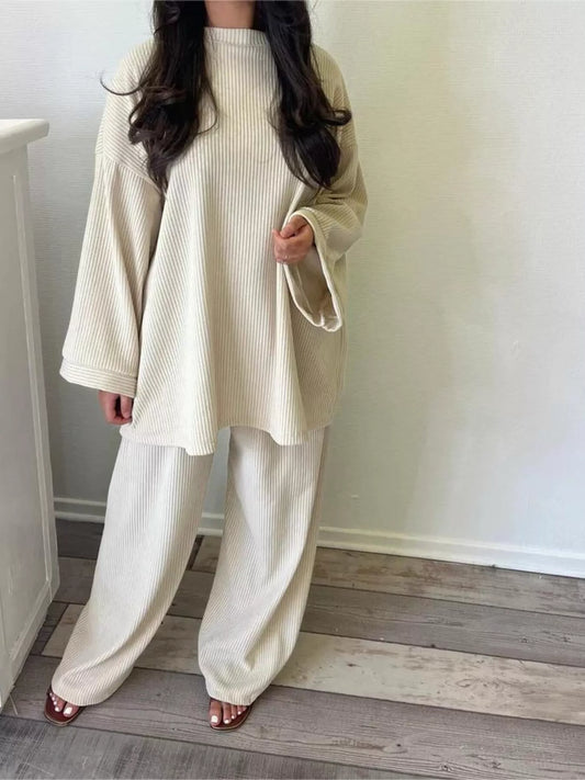 Relaxed Fit Corduroy Top and Pants Set