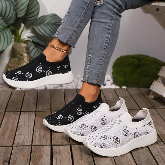 Mesh Round Toe Slip-Ons