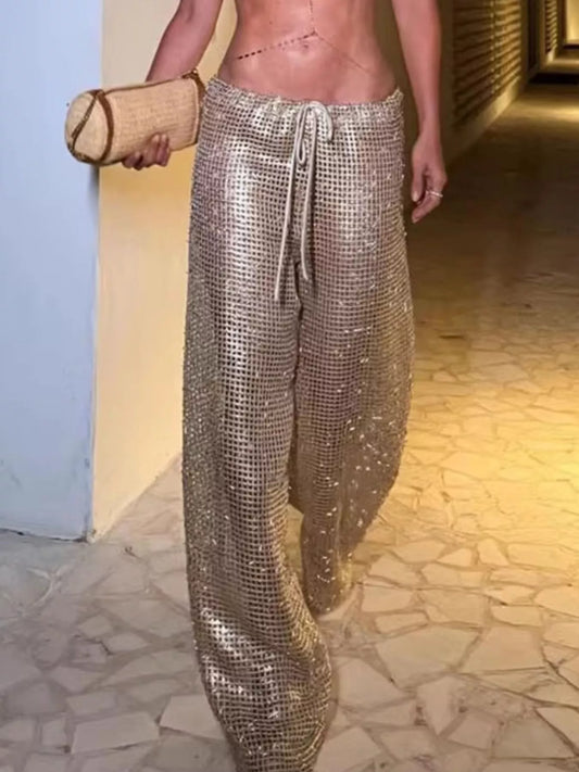 Drawstring Wide Leg Pants