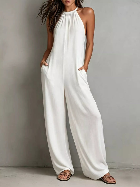 Sleeveless Wide Leg Jumpsuit
