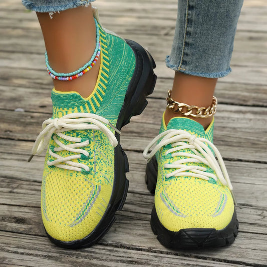Round Toe Lace Up Sneakers