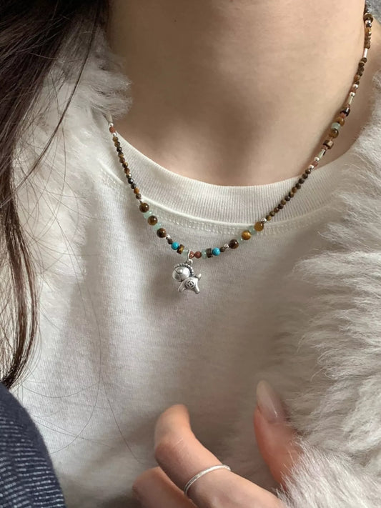 Beaded Horse Pendant Necklace