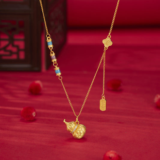 18K Gold-Plated Gourd Pendant Necklace