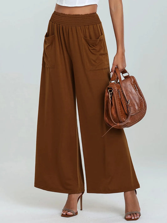 High-Waisted Wide Leg Pants with Pockets
