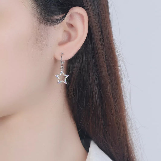 Star C-Hoop Dangle Earrings
