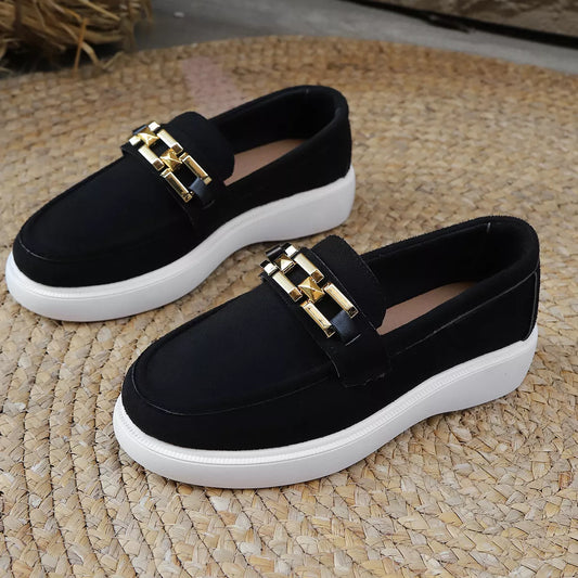 Round Toe Platform Slip-Ons